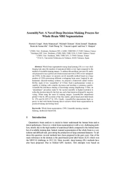 AssemblyNet: A Novel Deep Decision-Making Process for Whole Brain MRI
  Segmentation