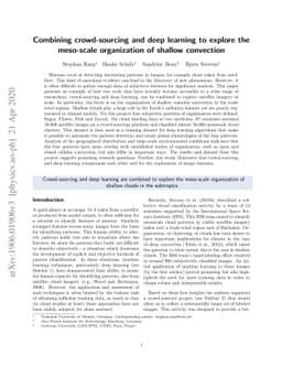 Combining crowd-sourcing and deep learning to explore the meso-scale
  organization of shallow convection