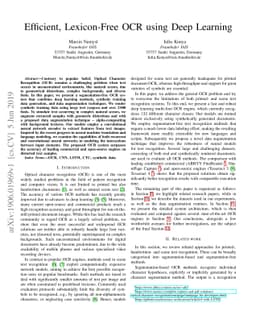 Efficient, Lexicon-Free OCR using Deep Learning