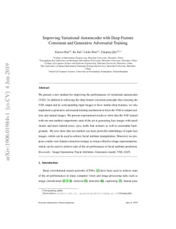 Improving Variational Autoencoder with Deep Feature Consistent and
  Generative Adversarial Training