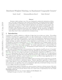 Distributed Weighted Matching via Randomized Composable Coresets