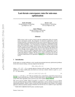 Last-iterate convergence rates for min-max optimization