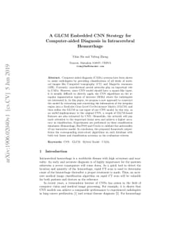 A GLCM Embedded CNN Strategy for Computer-aided Diagnosis in
  Intracerebral Hemorrhage