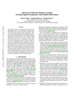 On the use of Pairwise Distance Learning for Brain Signal Classification
  with Limited Observations