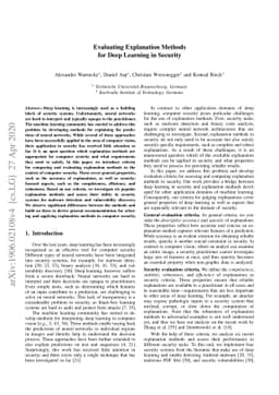 Evaluating Explanation Methods for Deep Learning in Security