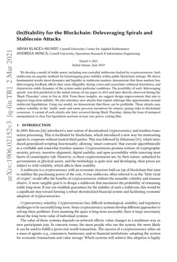 (In)Stability for the Blockchain: Deleveraging Spirals and Stablecoin
  Attacks