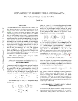 Complex Evolution Recurrent Neural Networks (ceRNNs)