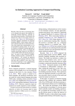 An Imitation Learning Approach to Unsupervised Parsing