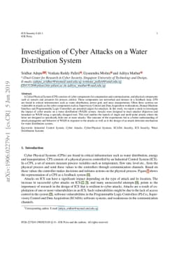 Investigation of Cyber Attacks on a Water Distribution System