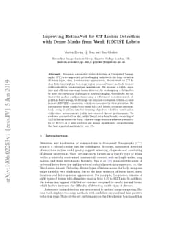 Improving RetinaNet for CT Lesion Detection with Dense Masks from Weak
  RECIST Labels