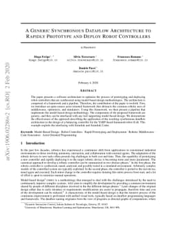 A Generic Synchronous Dataflow Architecture to Rapidly Prototype and
  Deploy Robot Controllers