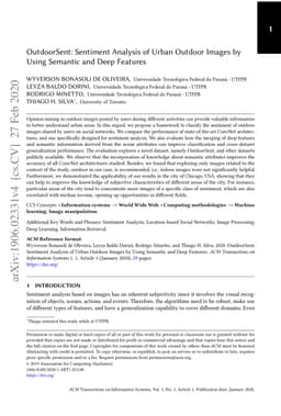 OutdoorSent: Sentiment Analysis of Urban Outdoor Images by Using
  Semantic and Deep Features