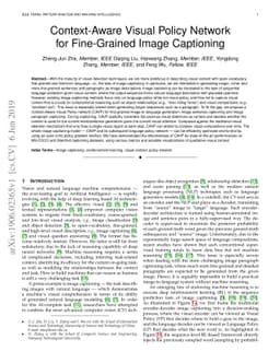 Context-Aware Visual Policy Network for Fine-Grained Image Captioning