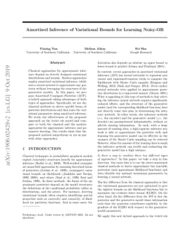 Amortized Inference of Variational Bounds for Learning Noisy-OR