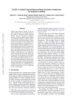 GCDT: A Global Context Enhanced Deep Transition Architecture for
  Sequence Labeling