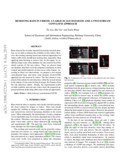 Removing Rain in Videos: A Large-scale Database and A Two-stream
  ConvLSTM Approach