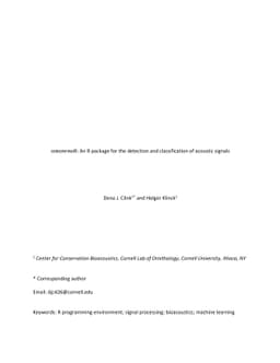 GIBBONFINDR: An R package for the detection and classification of
  acoustic signals