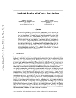 Stochastic Bandits with Context Distributions
