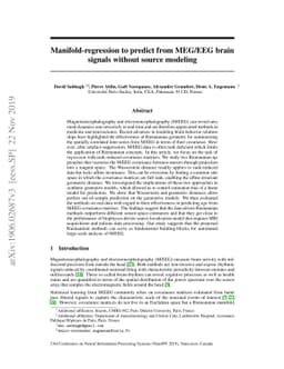 Manifold-regression to predict from MEG/EEG brain signals without source
  modeling