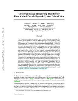 Understanding and Improving Transformer From a Multi-Particle Dynamic
  System Point of View