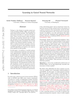 Learning in Gated Neural Networks