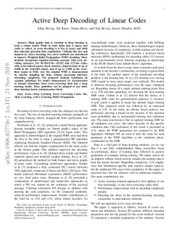 Active Deep Decoding of Linear Codes