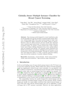 Globally-Aware Multiple Instance Classifier for Breast Cancer Screening