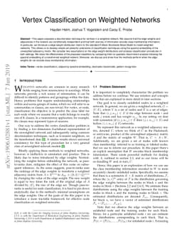 Vertex Classification on Weighted Networks
