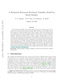 A Statistical Recurrent Stochastic Volatility Model for Stock Markets