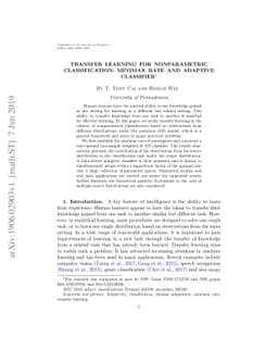 Transfer Learning for Nonparametric Classification: Minimax Rate and
  Adaptive Classifier