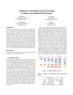 AutoGrow: Automatic Layer Growing in Deep Convolutional Networks