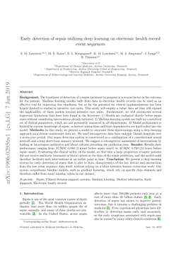 Early detection of sepsis utilizing deep learning on electronic health
  record event sequences