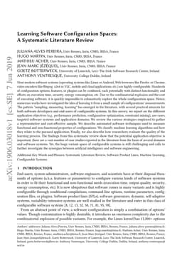Learning Software Configuration Spaces: A Systematic Literature Review