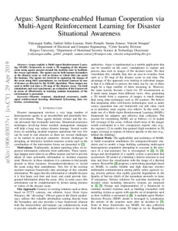 Argus: Smartphone-enabled Human Cooperation via Multi-Agent
  Reinforcement Learning for Disaster Situational Awareness