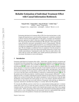 Reliable Estimation of Individual Treatment Effect with Causal
  Information Bottleneck