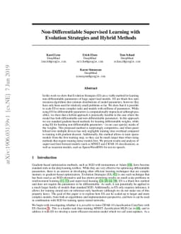 Non-Differentiable Supervised Learning with Evolution Strategies and
  Hybrid Methods