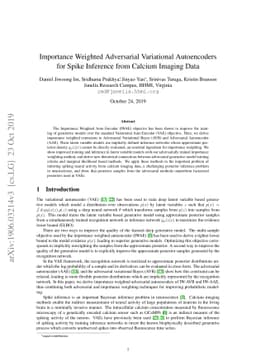 Importance Weighted Adversarial Variational Autoencoders for Spike
  Inference from Calcium Imaging Data