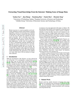 Extracting Visual Knowledge from the Internet: Making Sense of Image
  Data
