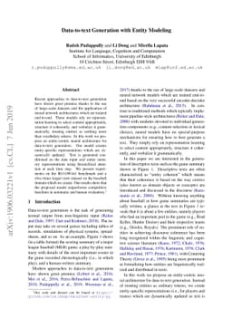 Data-to-text Generation with Entity Modeling