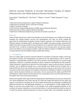 Machine Learning Prediction of Accurate Atomization Energies of Organic
  Molecules from Low-Fidelity Quantum Chemical Calculations