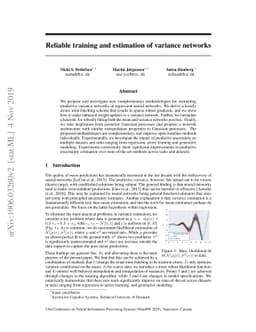 Reliable training and estimation of variance networks