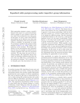 Equalized odds postprocessing under imperfect group information