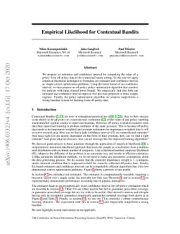 Empirical Likelihood for Contextual Bandits