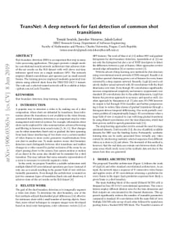 TransNet: A deep network for fast detection of common shot transitions