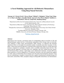 A Novel Modeling Approach for All-Dielectric Metasurfaces Using Deep
  Neural Networks