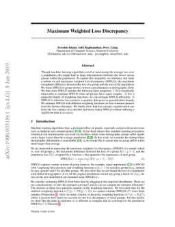 Maximum Weighted Loss Discrepancy