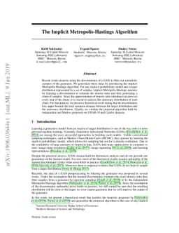 The Implicit Metropolis-Hastings Algorithm
