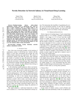 Novelty Detection via Network Saliency in Visual-based Deep Learning