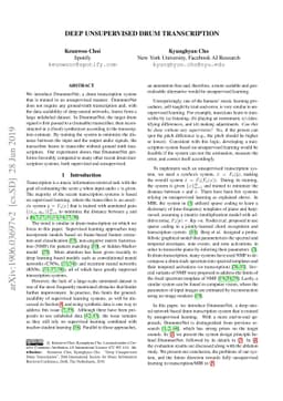 Deep Unsupervised Drum Transcription