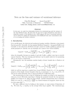 Note on the bias and variance of variational inference